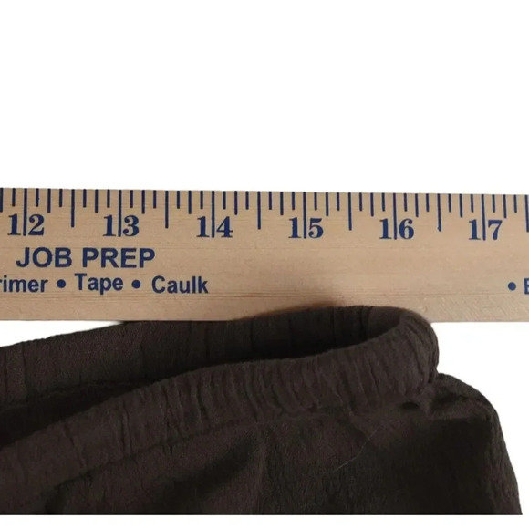 FRESH PRODUCE Cotton Gauze Pull On Pant with Drawstring Waist Chocolate Brown L - Picture 4 of 7